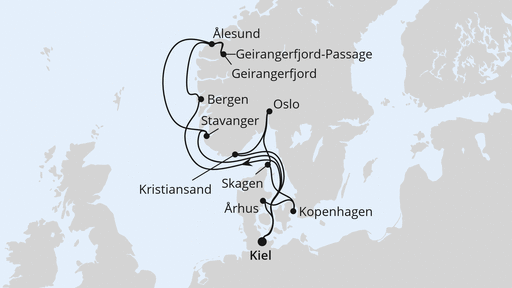 Große Skandinavien-Reise ab Kiel