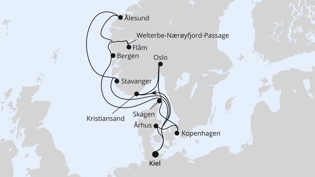 Große Skandinavien-Reise ab Kiel