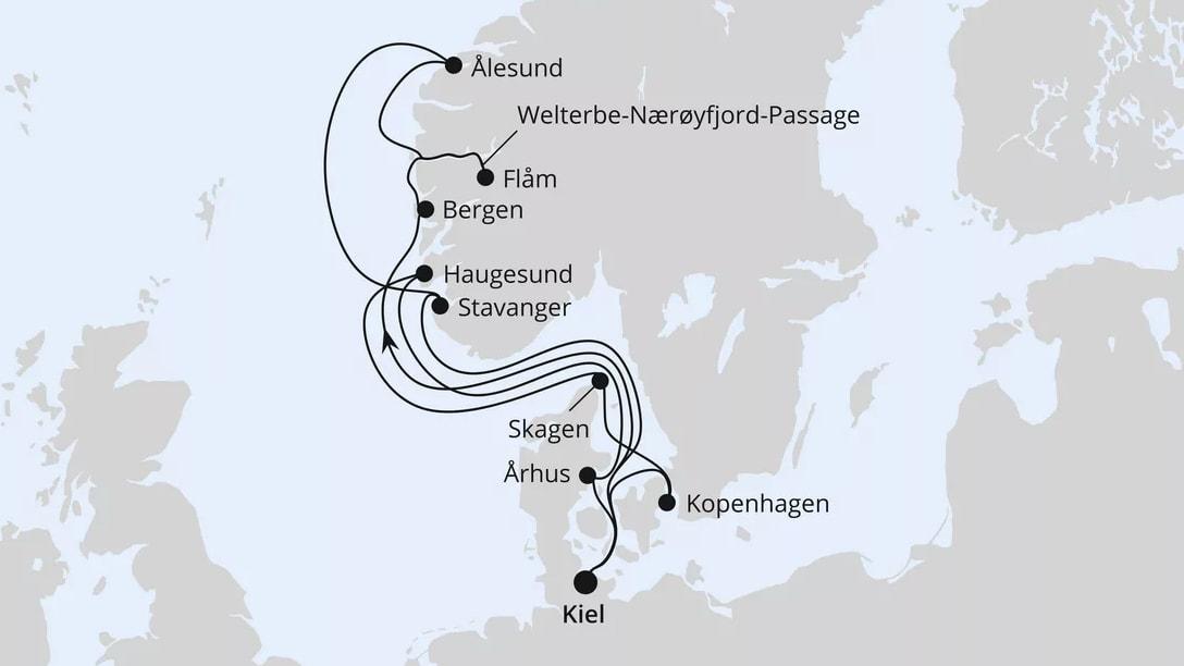 Große Skandinavien-Reise ab Kiel