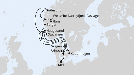 Große Skandinavien-Reise ab Kiel