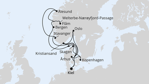 Große Skandinavien-Reise ab Kiel