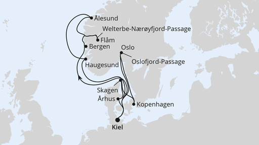 Große Skandinavien-Reise ab Kiel