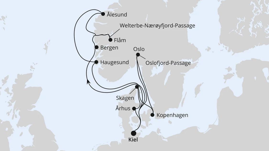 Große Skandinavien-Reise ab Kiel
