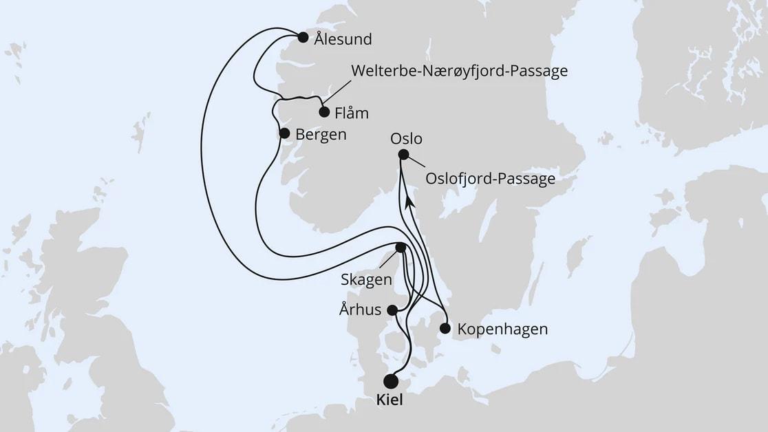 Große Skandinavien-Reise ab Kiel