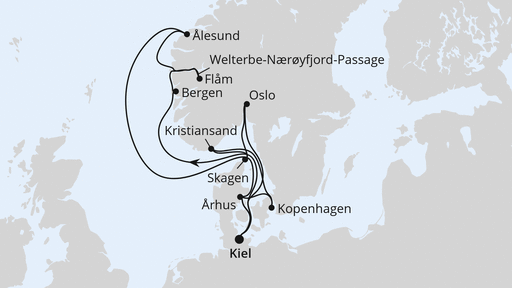 Große Skandinavien-Reise ab Kiel