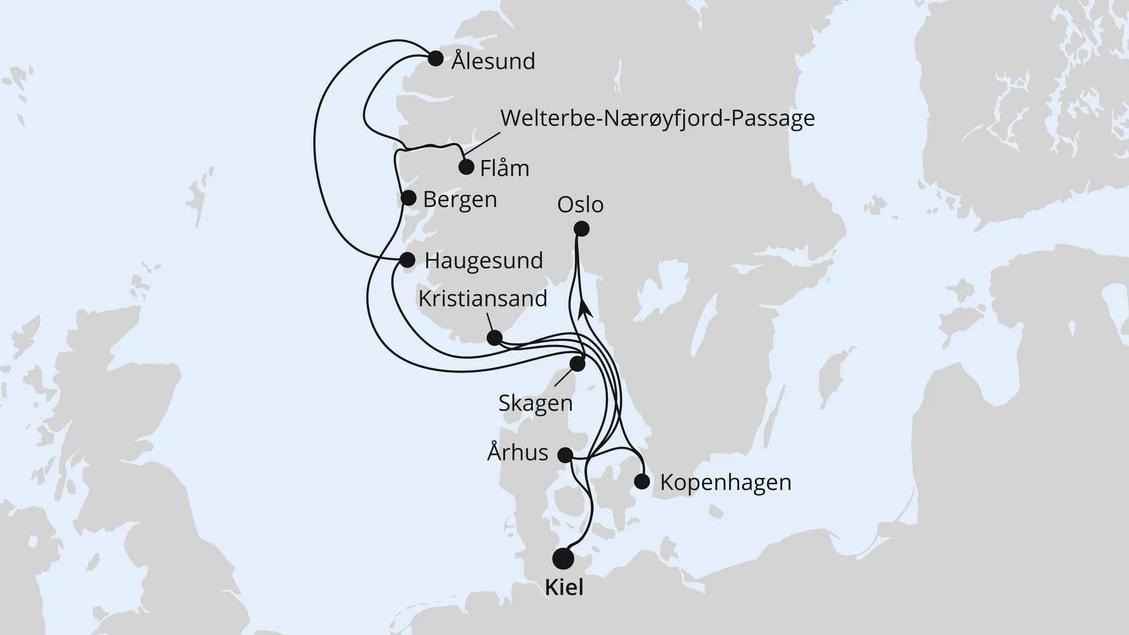 Große Skandinavien-Reise ab Kiel