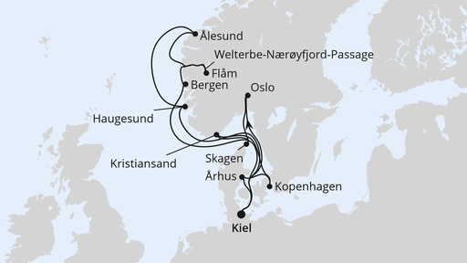 Große Skandinavien-Reise ab Kiel