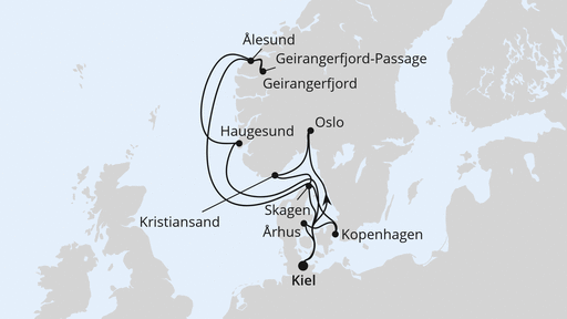 Große Skandinavien-Reise ab Kiel