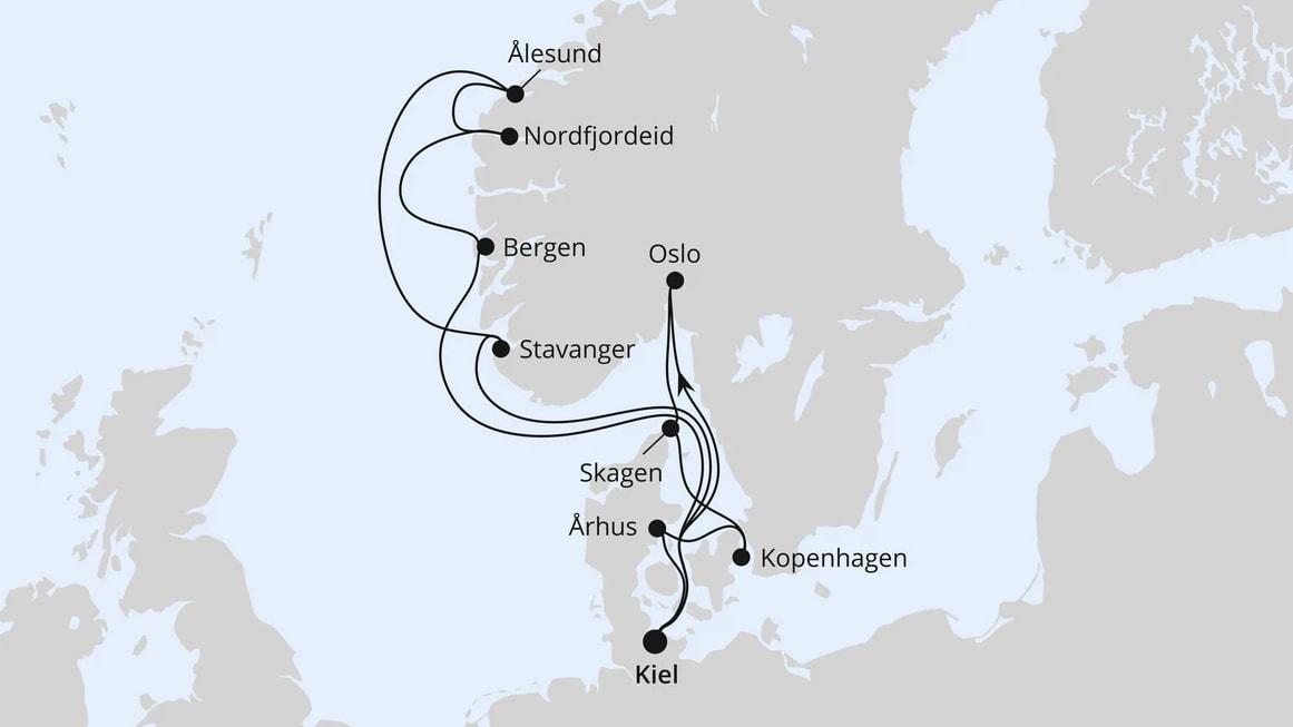 Große Skandinavien-Reise ab Kiel