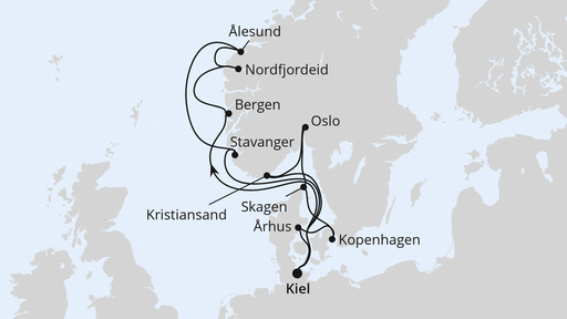 Große Skandinavien-Reise ab Kiel