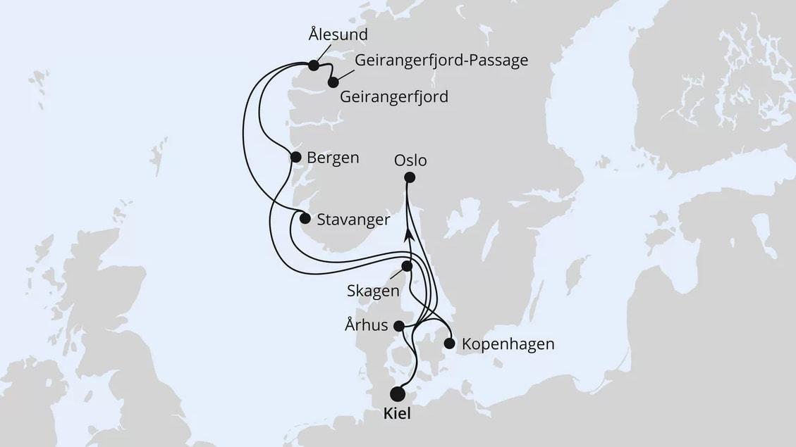 Große Skandinavien-Reise ab Kiel