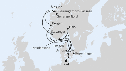 Große Skandinavien-Reise ab Kiel