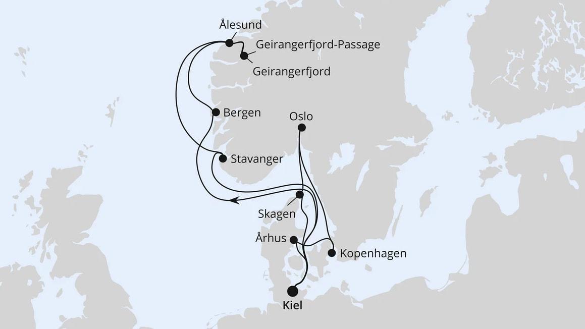Große Skandinavien-Reise ab Kiel