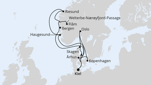 Große Skandinavien-Reise ab Kiel