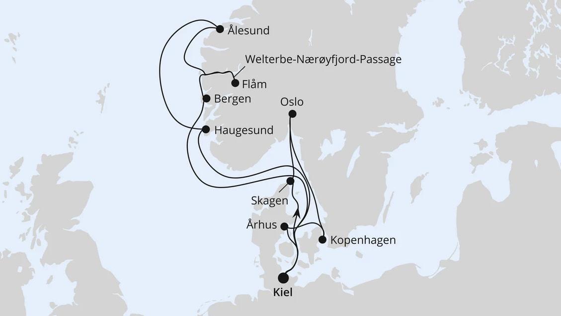 Große Skandinavien-Reise ab Kiel