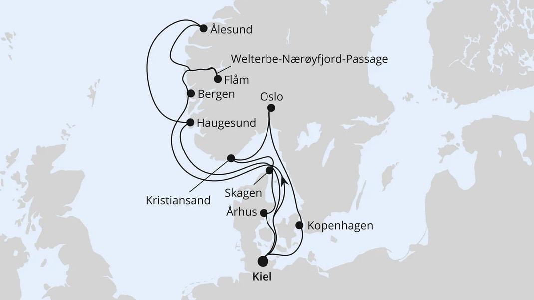 Große Skandinavien-Reise ab Kiel