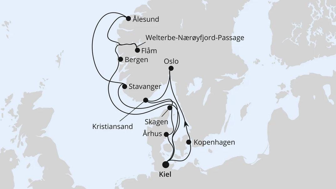 Große Skandinavien-Reise ab Kiel
