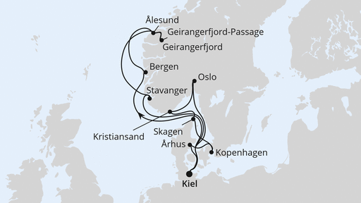 Große Skandinavien-Reise ab Kiel