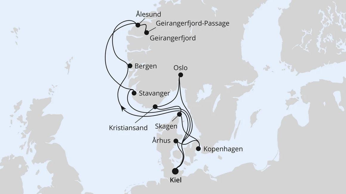 Große Skandinavien-Reise ab Kiel
