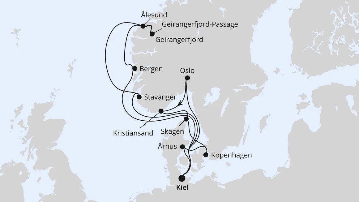 Große Skandinavien-Reise ab Kiel