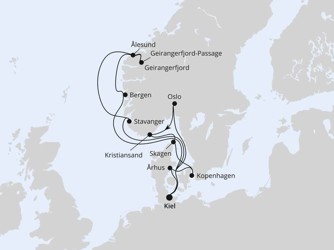 Große Skandinavien-Reise ab Kiel