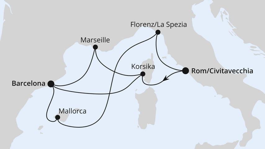 Spanien, Frankreich & Italien ab Civitavecchia 1