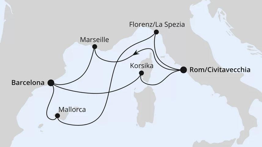 Spanien, Frankreich & Italien ab Civitavecchia 1