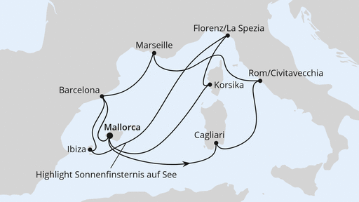 Große Mittelmeer-Reise mit Sonnenfinsternis