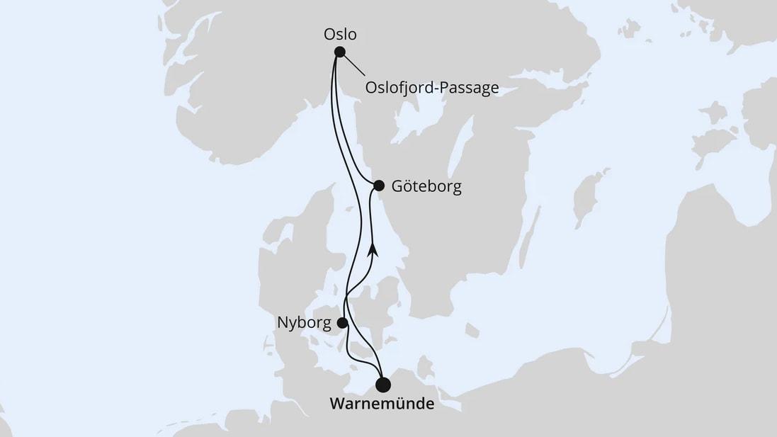 Kurzreise nach Skandinavien ab Warnemünde