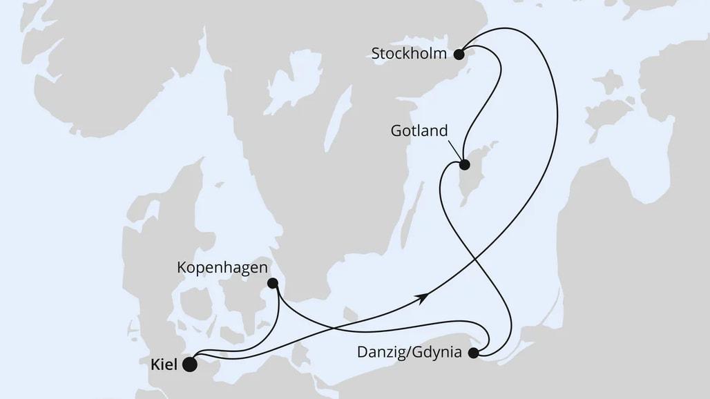 Schweden, Polen & Dänemark ab Kiel