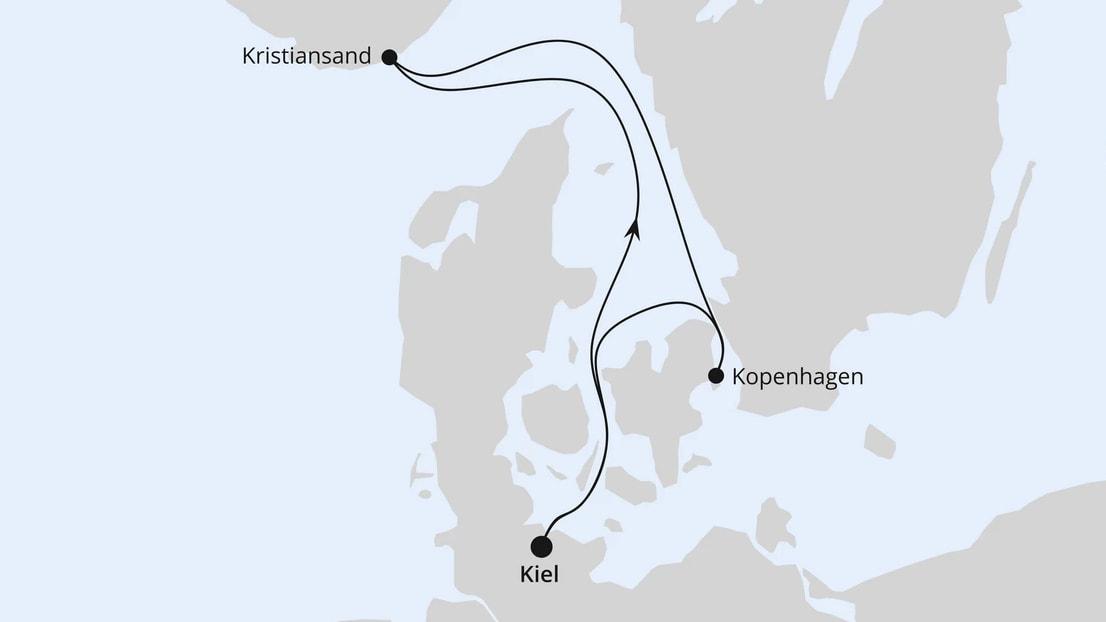Kurzreise nach Kristiansand & Kopenhagen ab Kiel