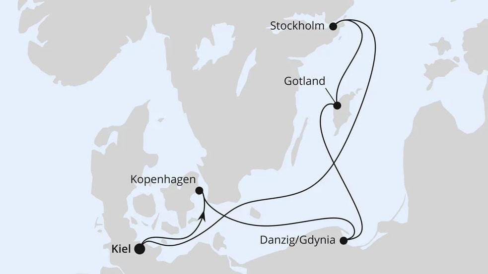 Schweden, Polen & Dänemark ab Kiel