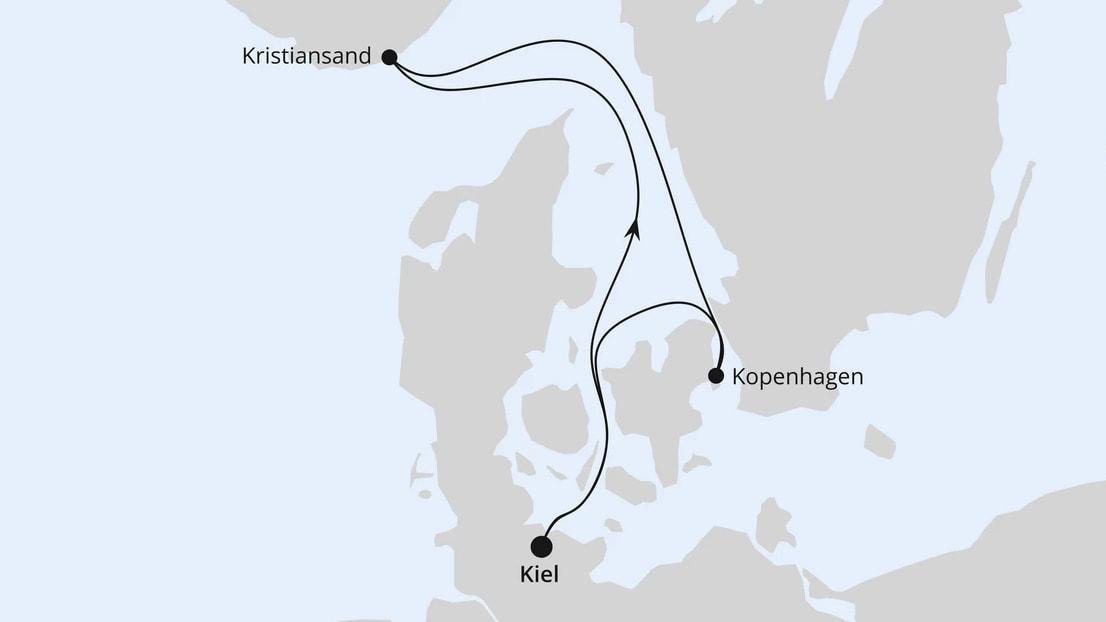 Kurzreise nach Kristiansand & Kopenhagen ab Kiel