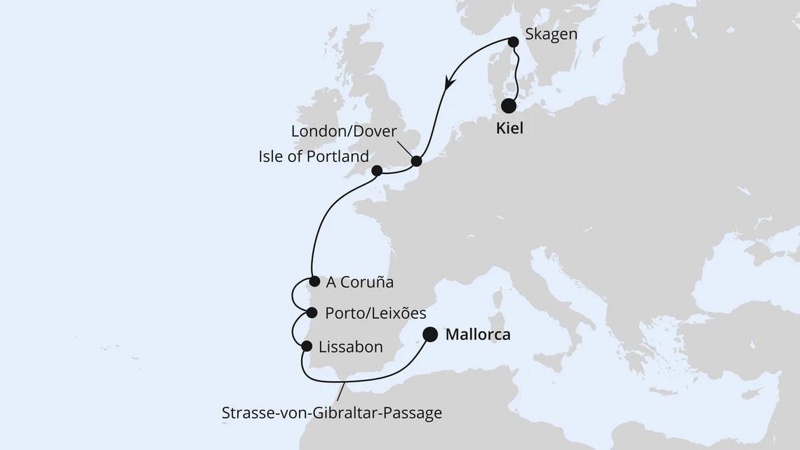 Von Kiel nach Mallorca