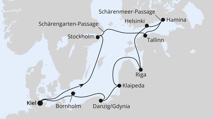Schärengärten der Ostsee ab Kiel