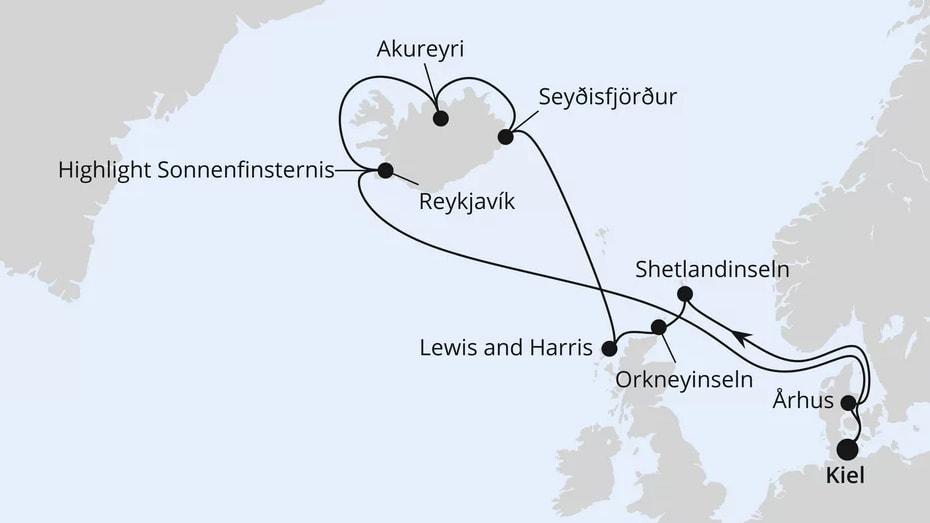 Schottland & Island mit Sonnenfinsternis ab Kiel