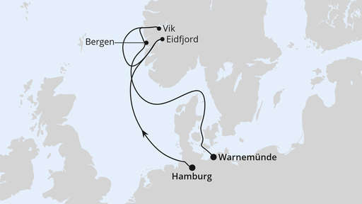 Von Hamburg über Norwegen nach Warnemünde