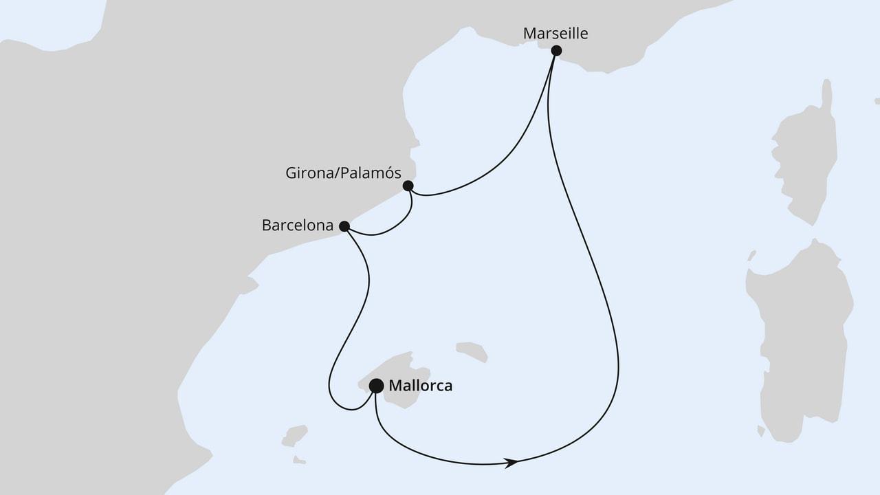 Côte Bleue & Costa Brava ab Mallorca