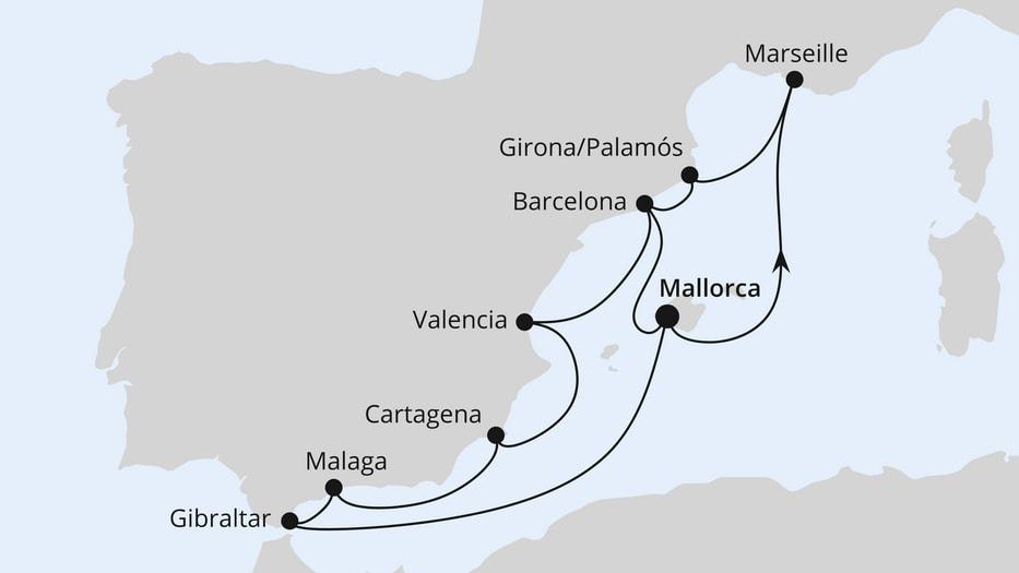 Spanien, Frankreich & Gibraltar ab Mallorca