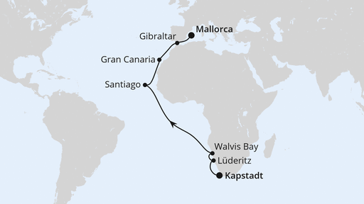 Von Kapstadt über Namibia nach Mallorca