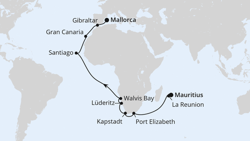 Von Mauritius über Afrika nach Mallorca