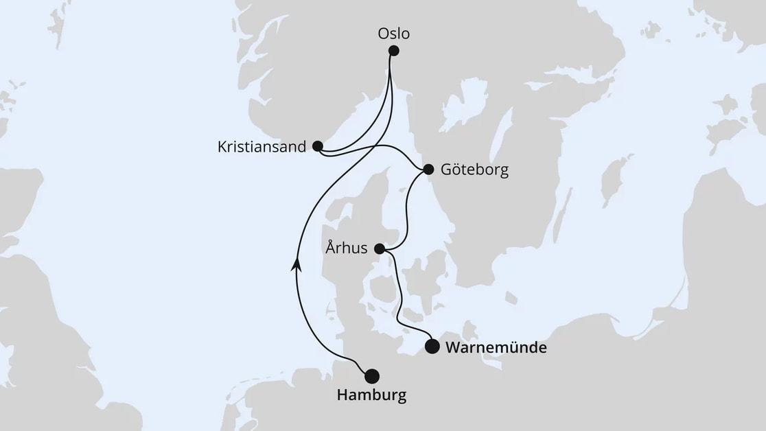 Skandinavische Städte ab Hamburg