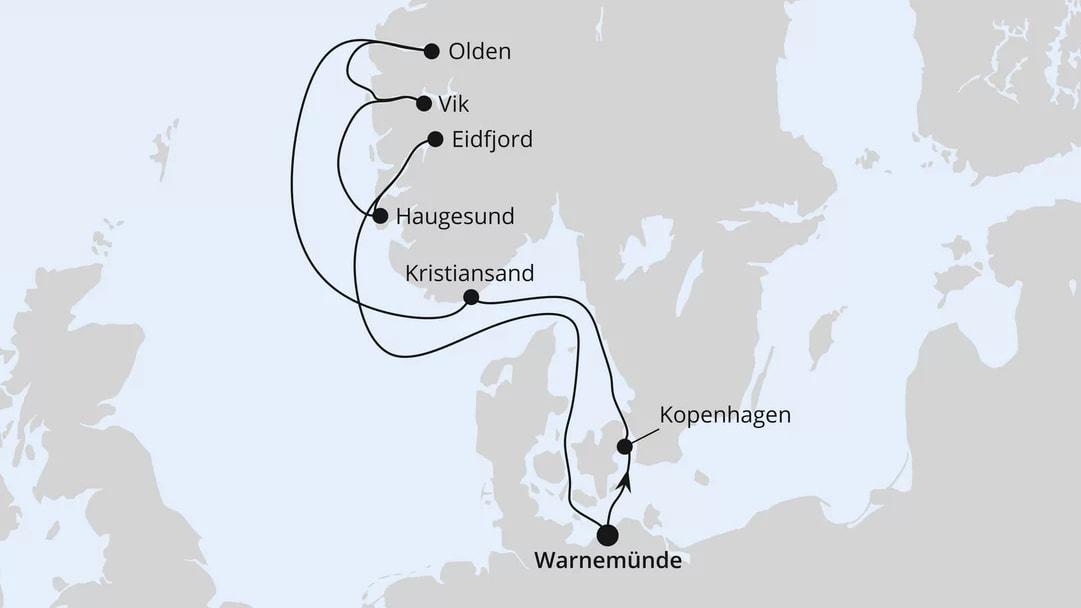 Norwegens Fjorde ab Warnemünde 1