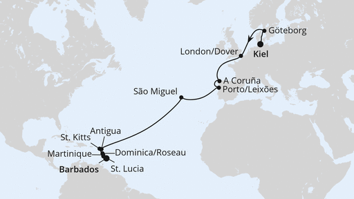 Von Kiel nach Barbados