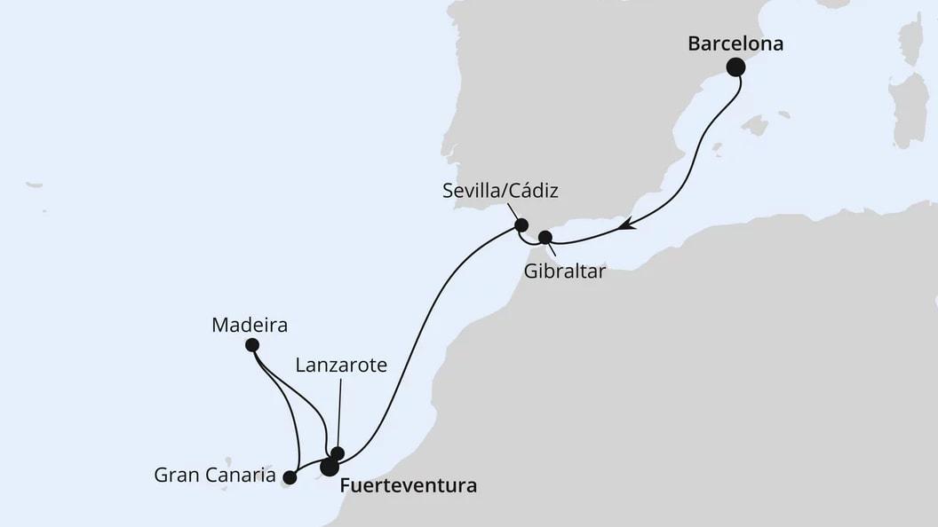 Andalusien, Madeira & Kanaren ab Barcelona 2