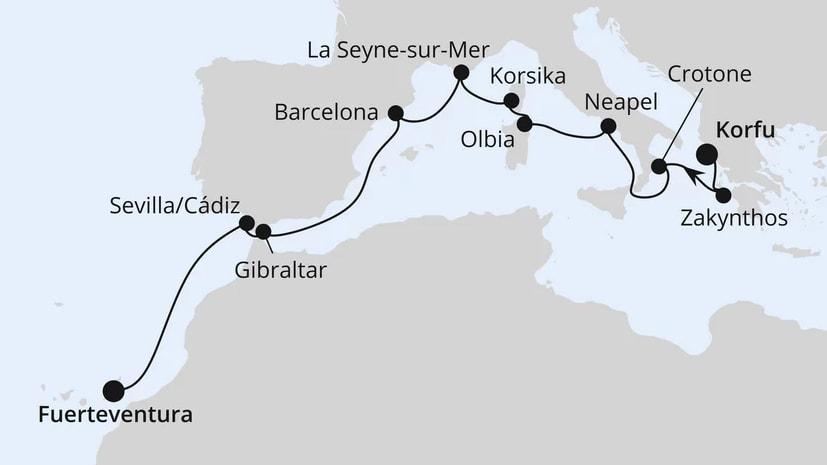 Griechenland, Andalusien & Kanaren ab Korfu 2