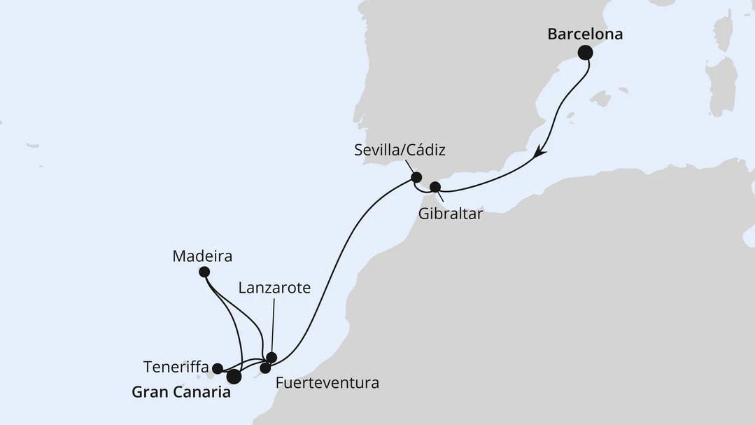 Andalusien, Madeira & Kanaren ab Barcelona 1