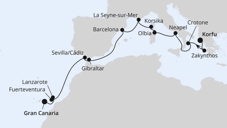 Griechenland, Andalusien & Kanaren ab Korfu 1