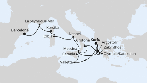 Griechenland, Italien & Spanien ab Korfu 2