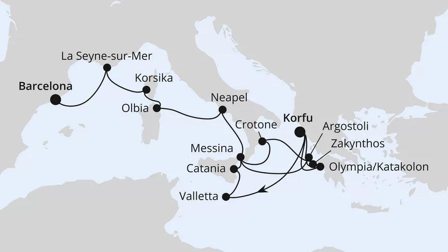 Griechenland, Italien & Spanien ab Korfu 2